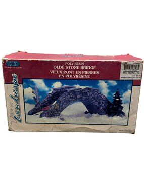 Lemax Olde Stone Bridge Polyresin Christmas Village Accessory tree 8.25" READ